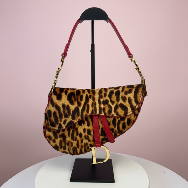 Christian Dior Pony Hair Leopard Saddle