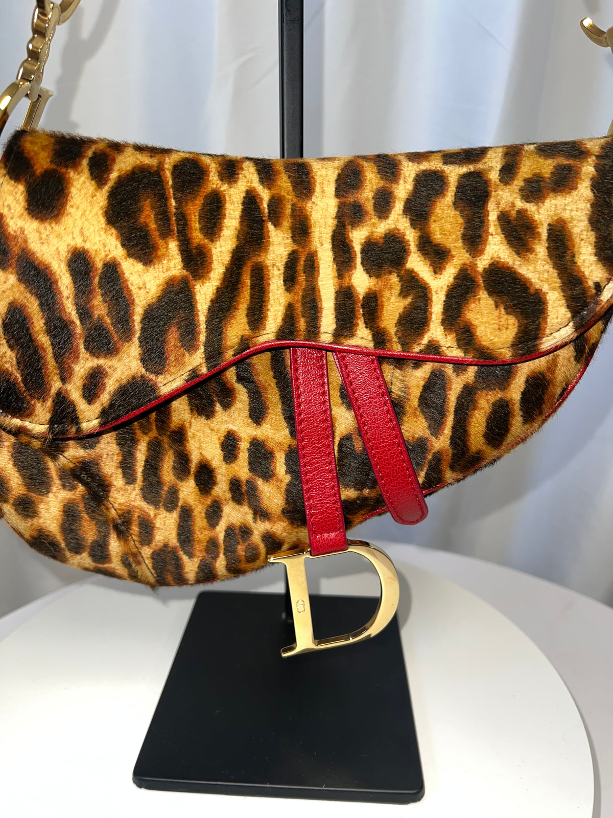 Christian Dior Pony Hair Leopard Saddle