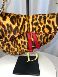 Christian Dior Pony Hair Leopard Saddle
