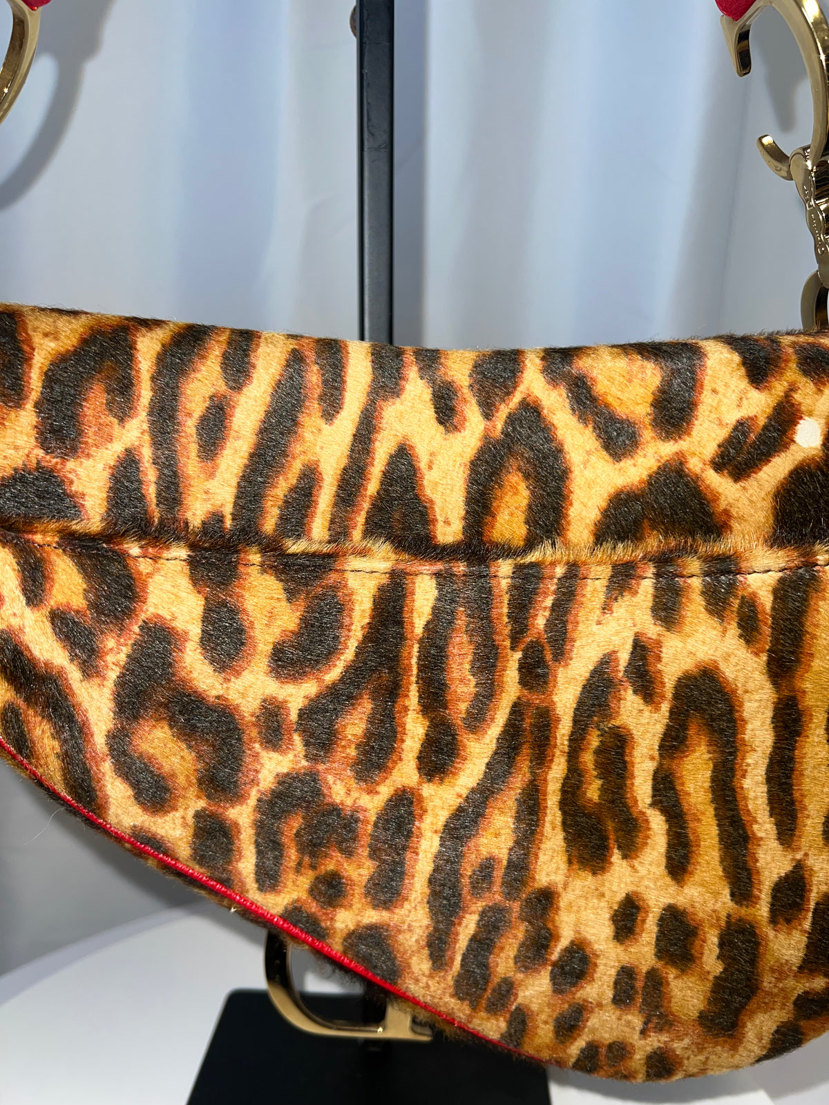 Christian Dior Pony Hair Leopard Saddle