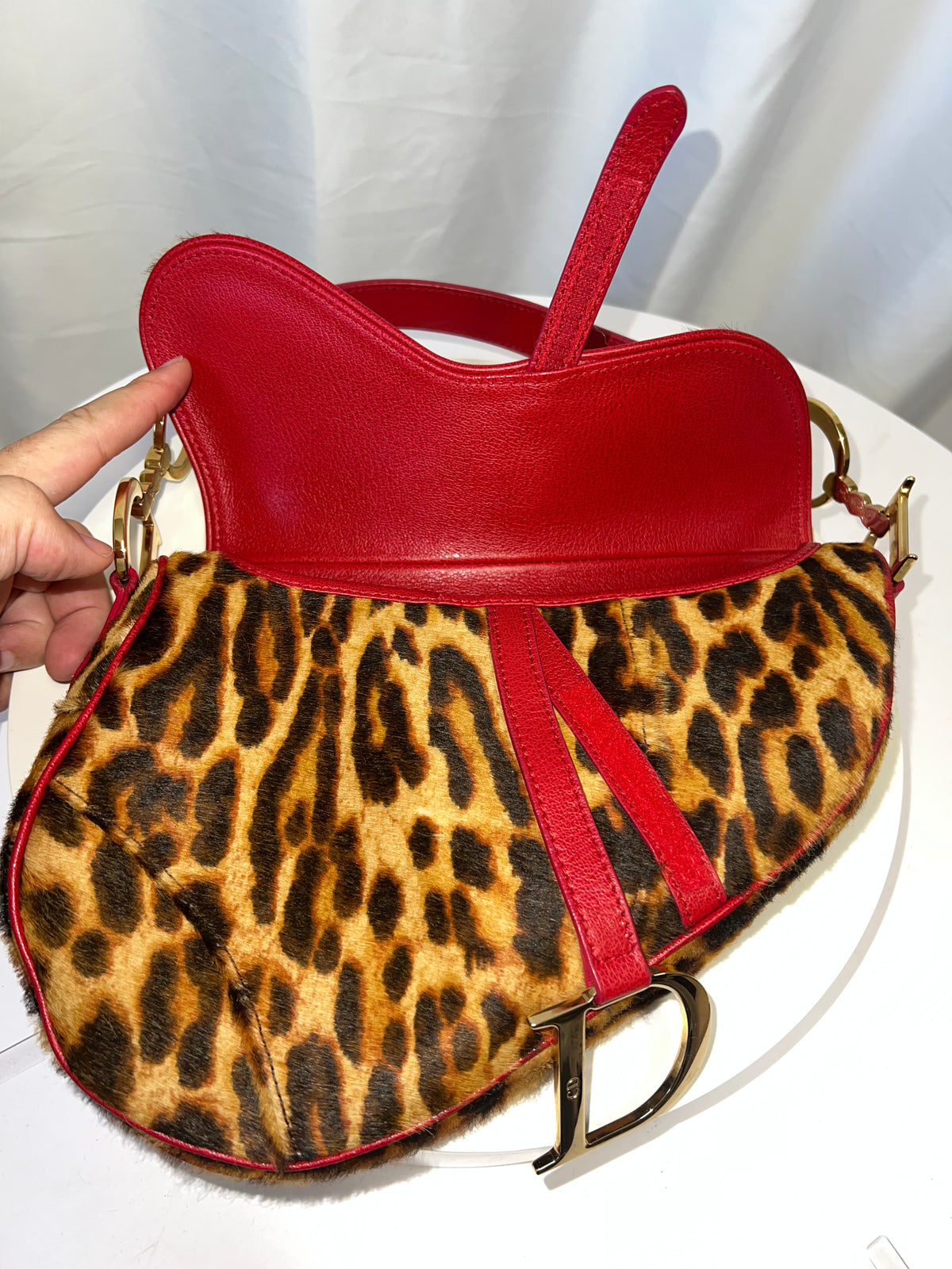 Christian Dior Pony Hair Leopard Saddle