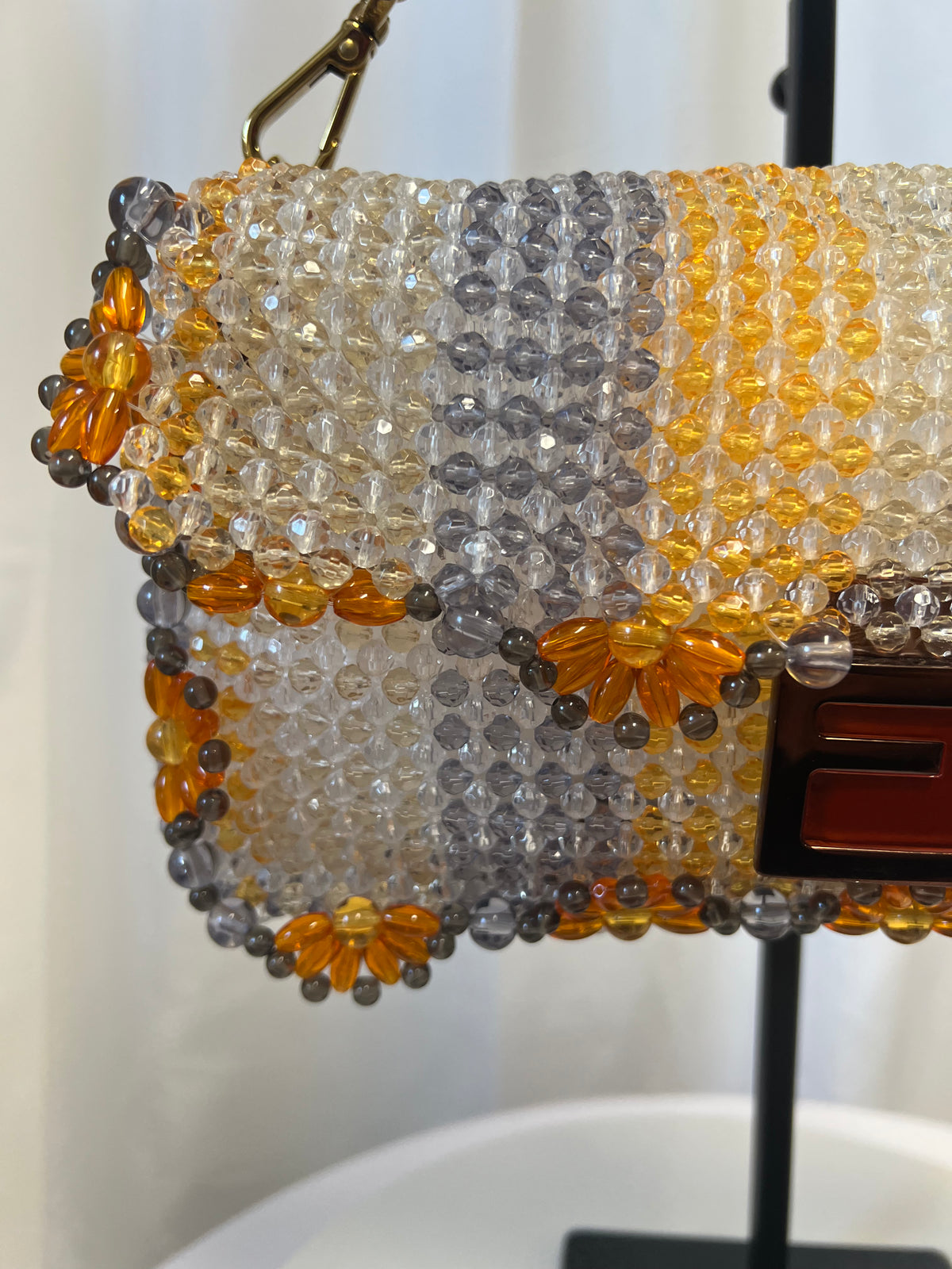 Fendi Beaded Floral Baguette