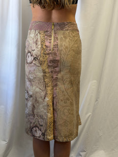 Roberto Cavalli SS 2005 Patchwork Print Midi Skirt