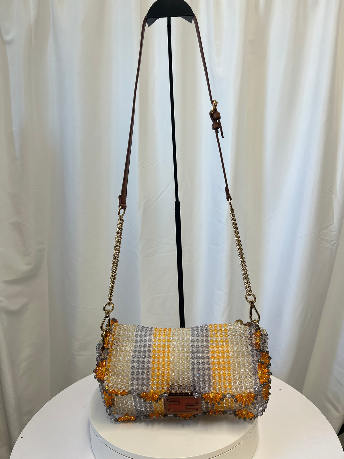 Fendi Beaded Floral Baguette