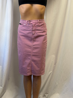D&G Dolce & Gabbana Pink Denim Pencil Skirt