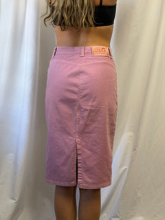 D&G Dolce & Gabbana Pink Denim Pencil Skirt