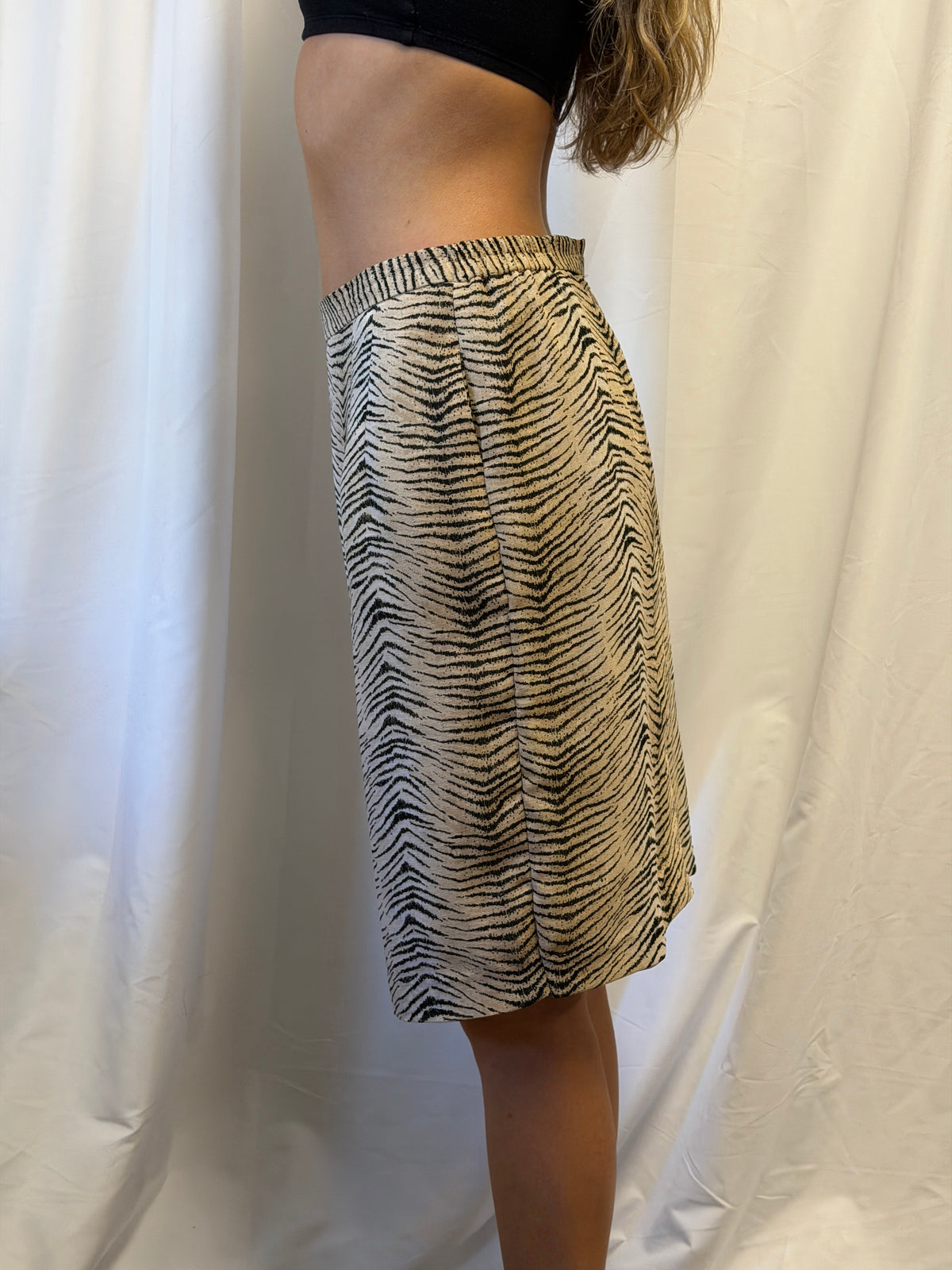 Vintage Zebra Print Pencil Skirt