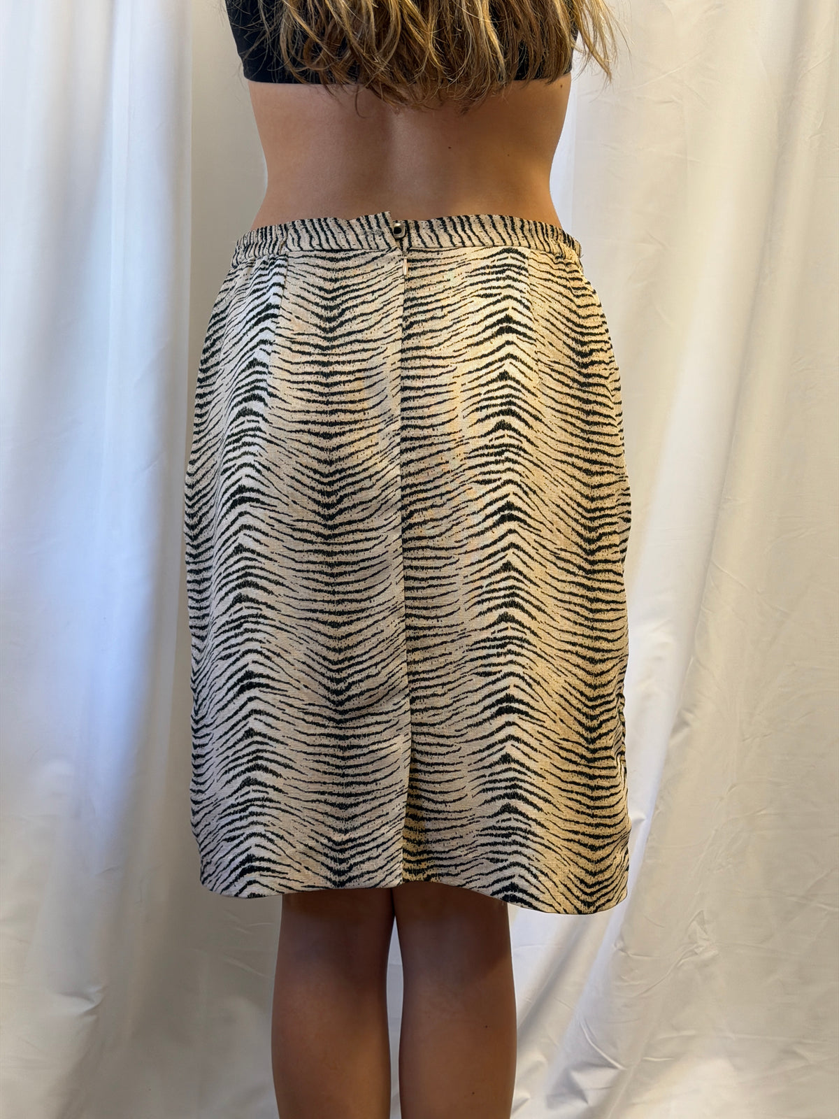Vintage Zebra Print Pencil Skirt