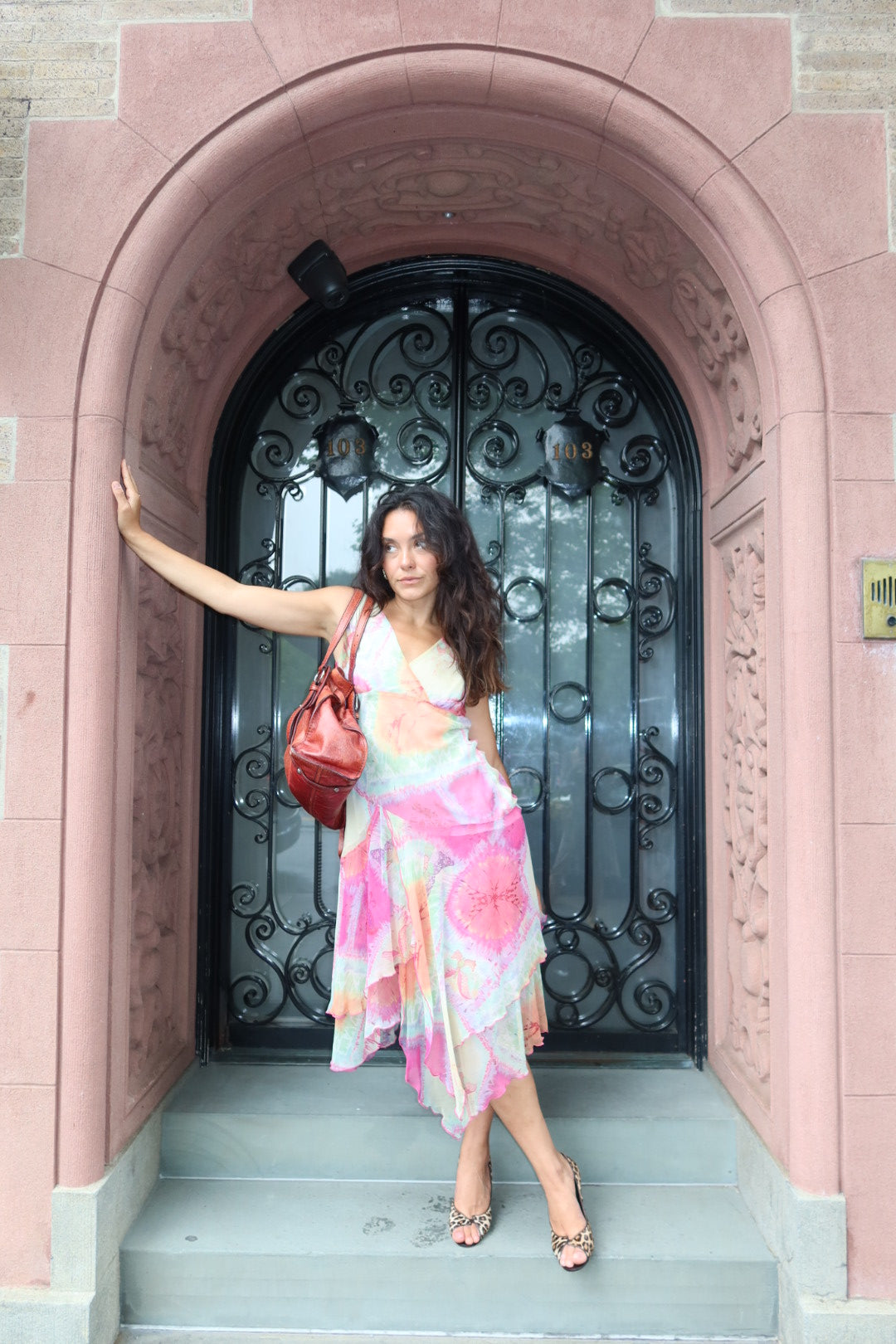Moschino Cheap and Chic Vintage Silk Tie Dye Butterfly Dress