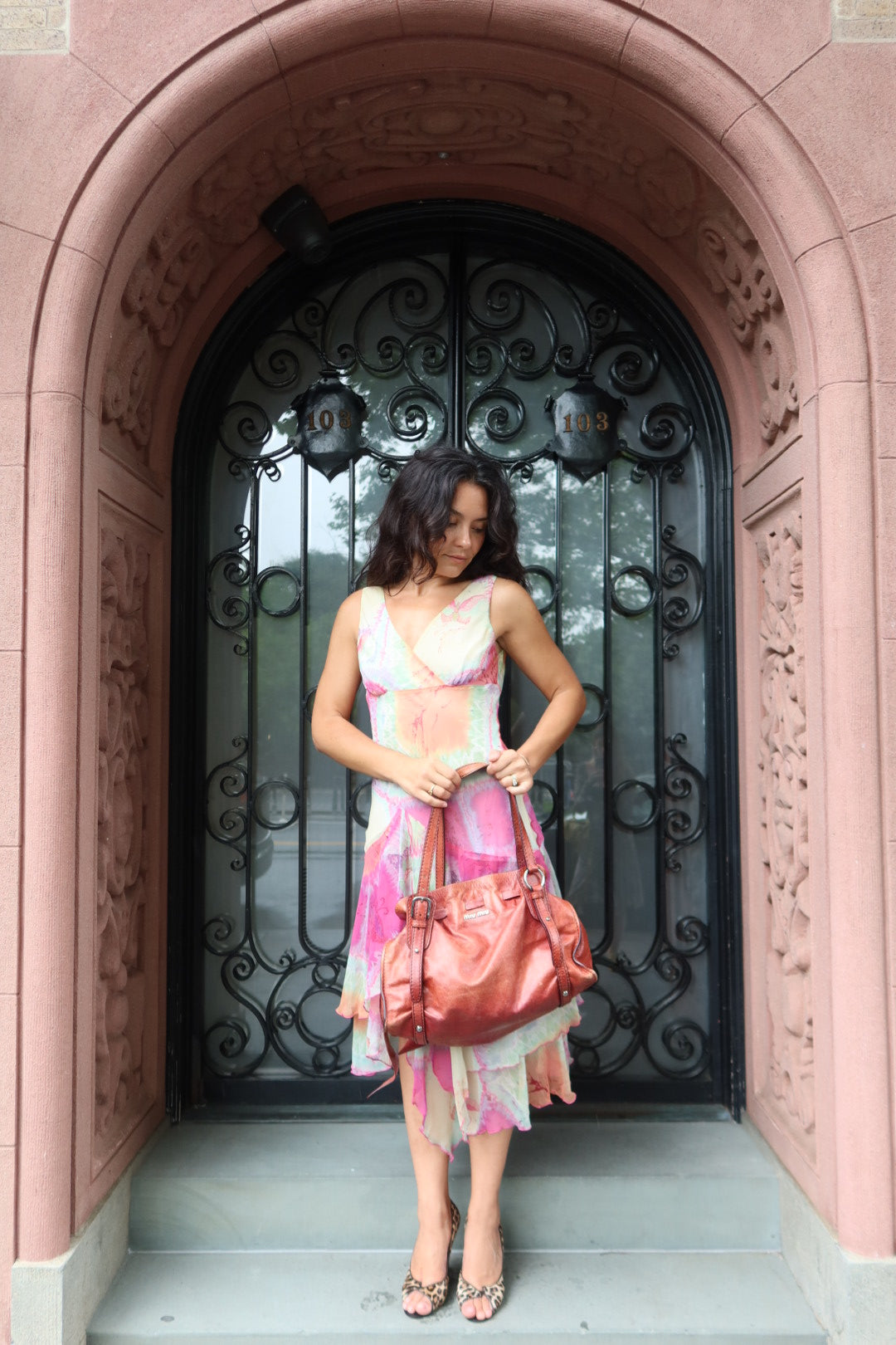 Moschino Cheap and Chic Vintage Silk Tie Dye Butterfly Dress