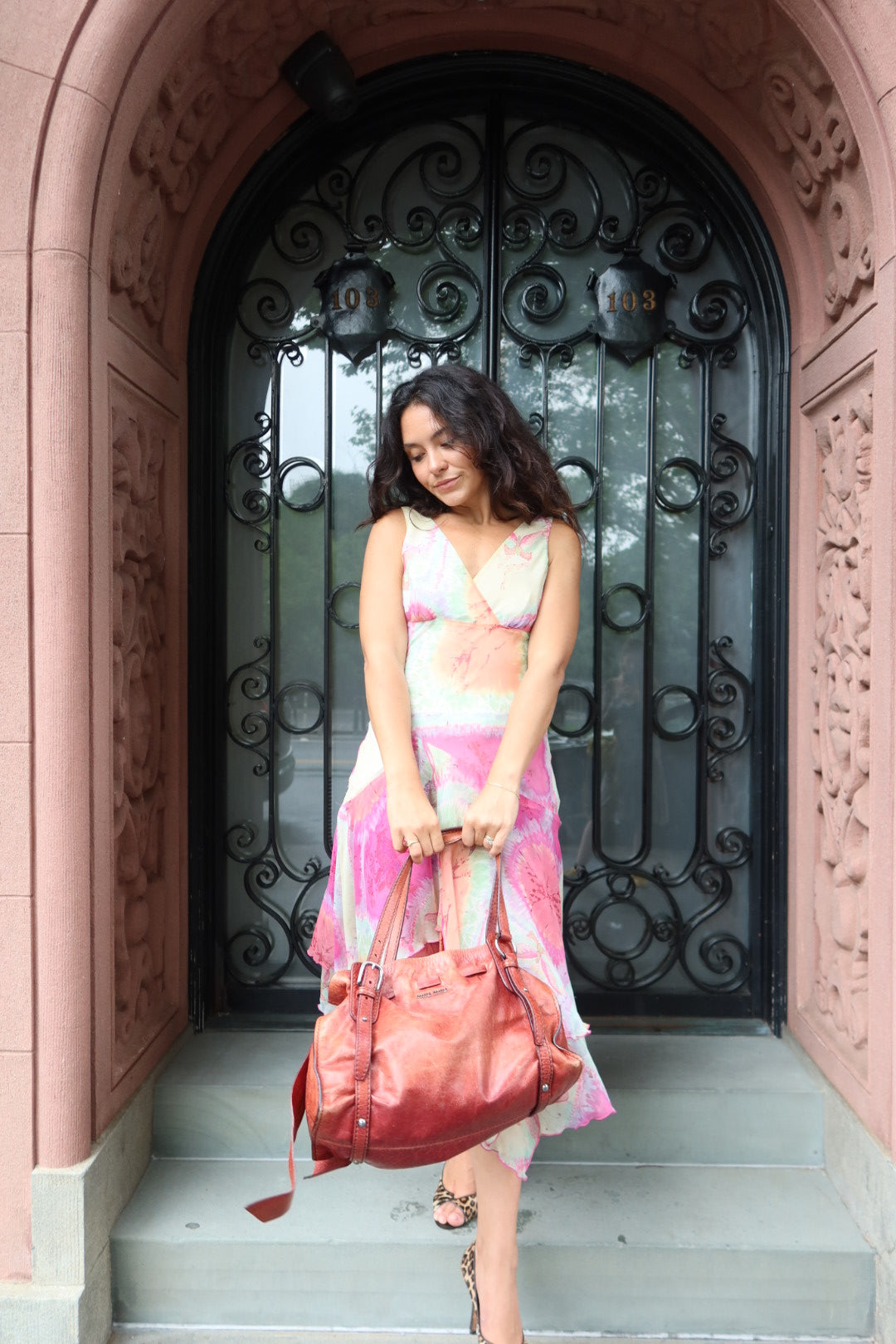 Moschino Cheap and Chic Vintage Silk Tie Dye Butterfly Dress