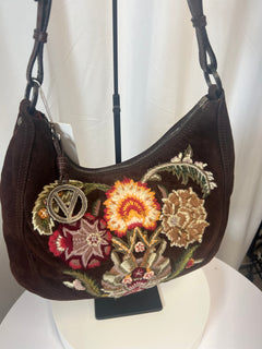 Valentino Garavani Embroidered Suede Shoulder Bag