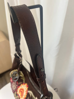 Valentino Garavani Embroidered Suede Shoulder Bag