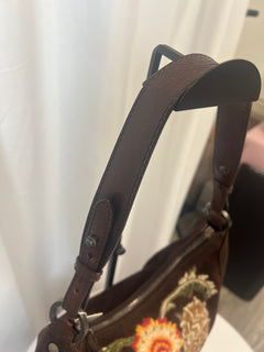 Valentino Garavani Embroidered Suede Shoulder Bag