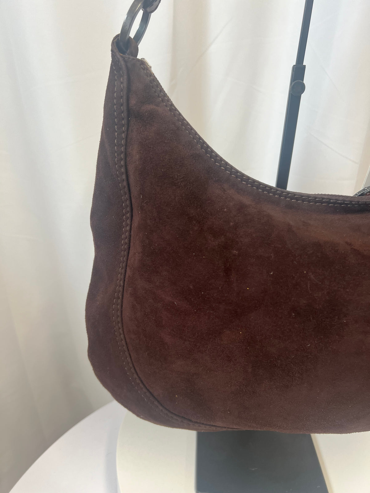 Valentino Garavani Embroidered Suede Shoulder Bag