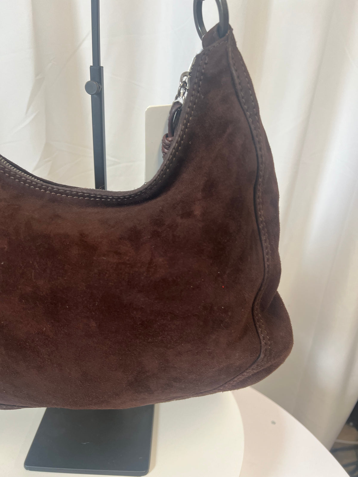 Valentino Garavani Embroidered Suede Shoulder Bag