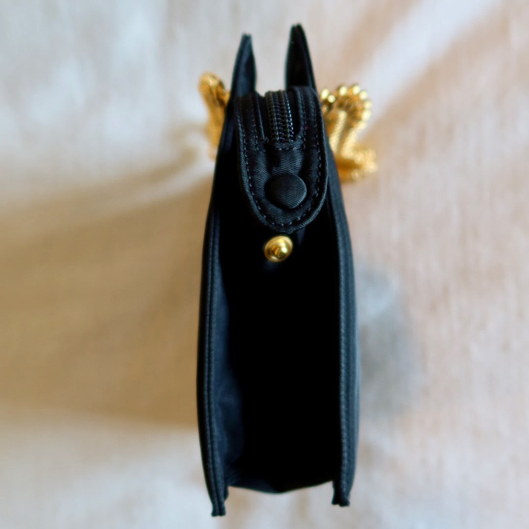 Prada Black Nylon Gold Chain Handbag