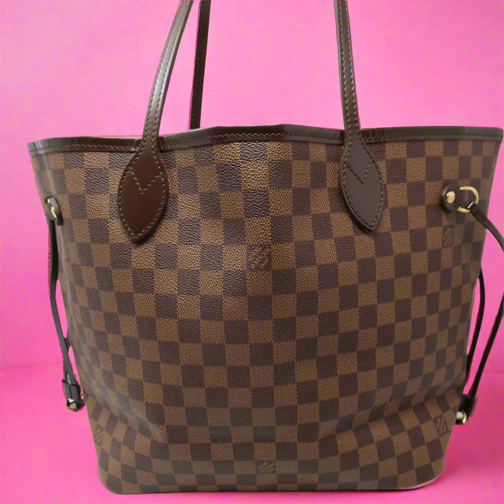 Louis Vuitton Damier Ebene Neverfull Tote Bag