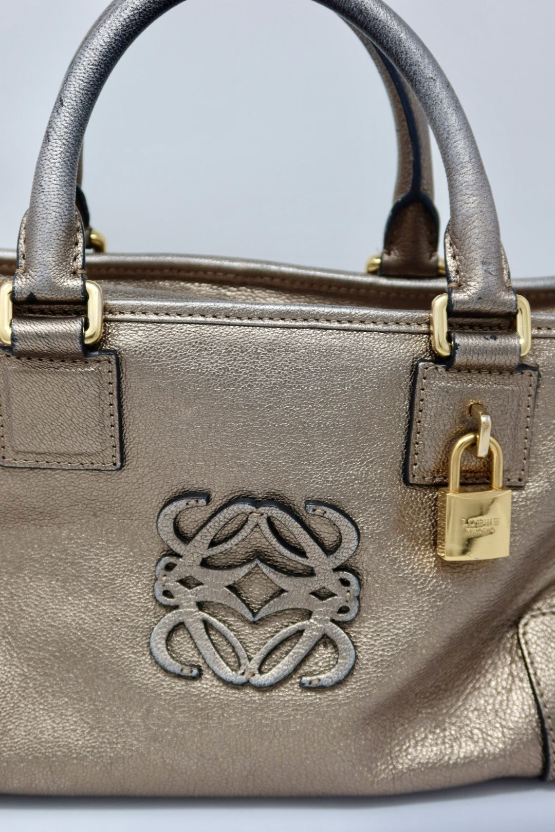 Loewe Anagram Leather Amazona Silver Bag