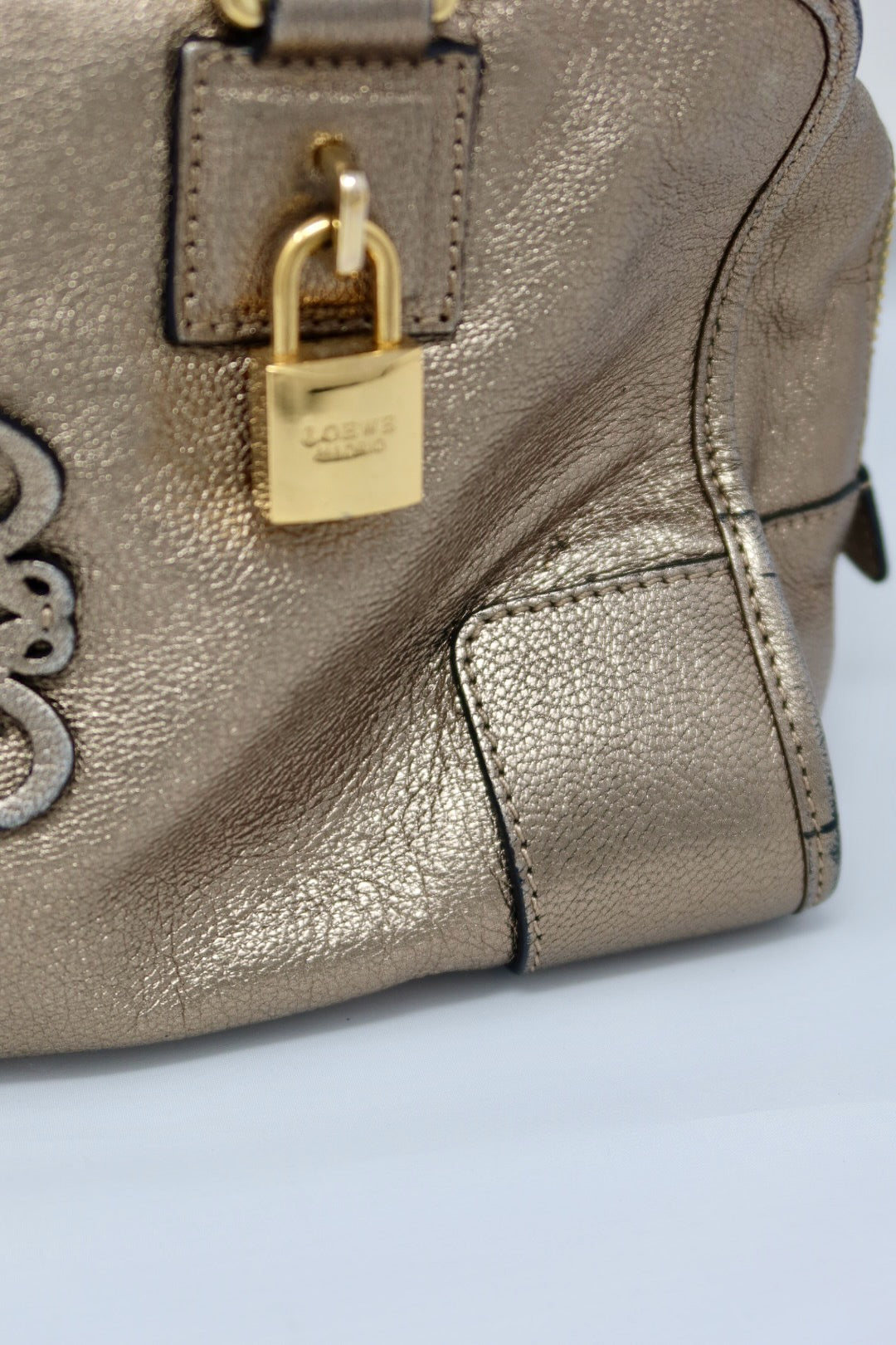 Loewe Anagram Leather Amazona Silver Bag
