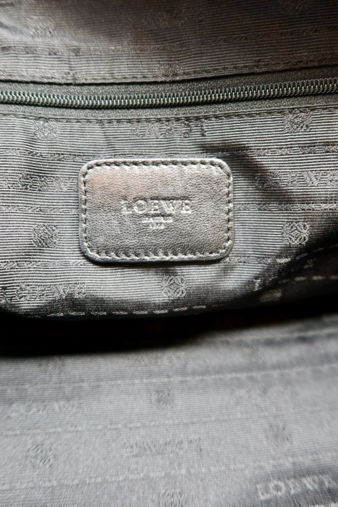 Loewe Anagram Leather Amazona Silver Bag