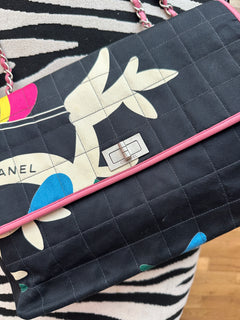 Chanel Chocolate Bar Multipocket Flap Bag – Printed Quilted Canvas Medium