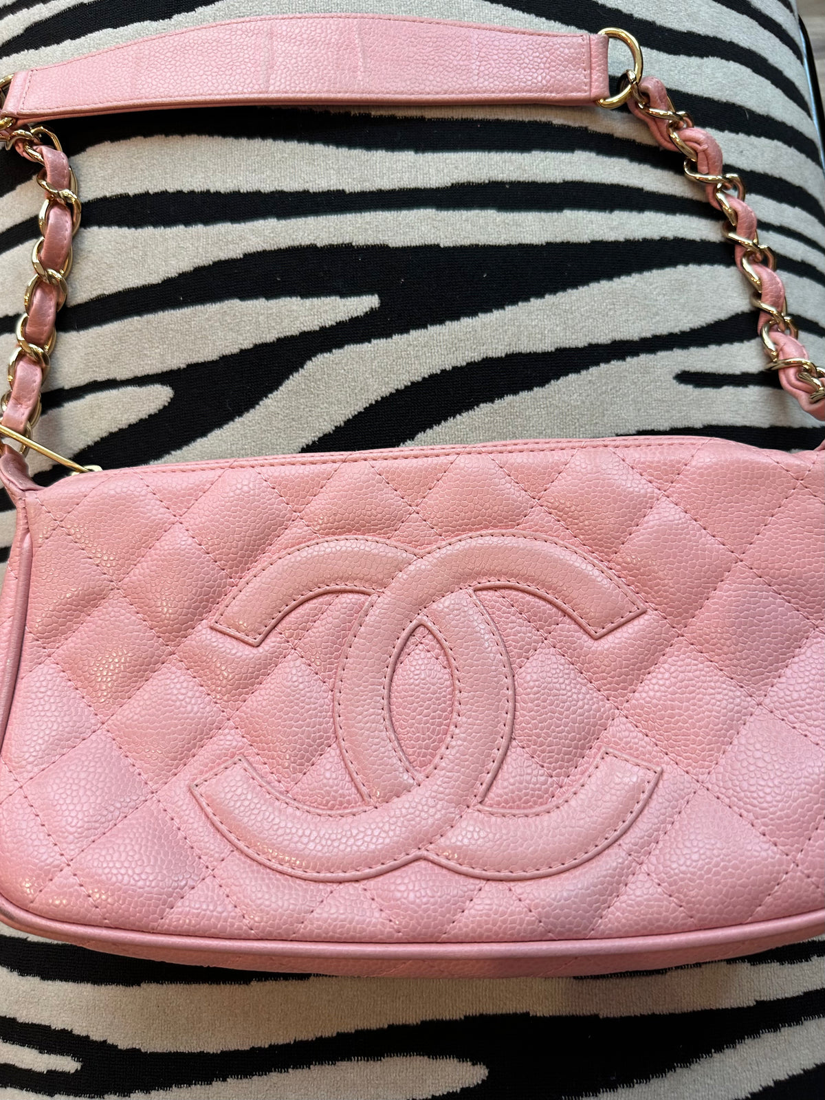 Chanel Pink Caviar CC Shoulder Bag