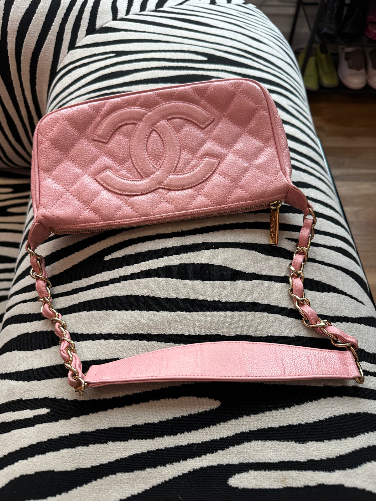 Chanel Pink Caviar CC Shoulder Bag