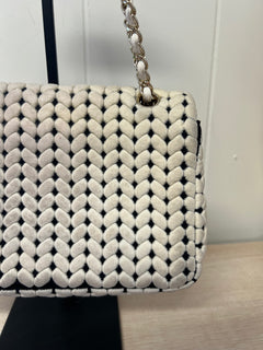 CHANEL Flap Bag Beige Woven Knit