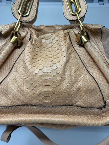 Chloe Paraty Beige Python with Shoulder Strap