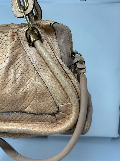 Chloe Paraty Beige Python with Shoulder Strap