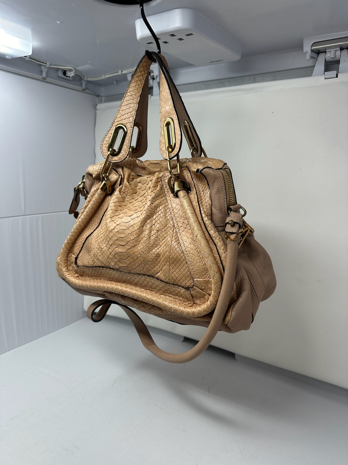 Chloe Paraty Beige Python with Shoulder Strap