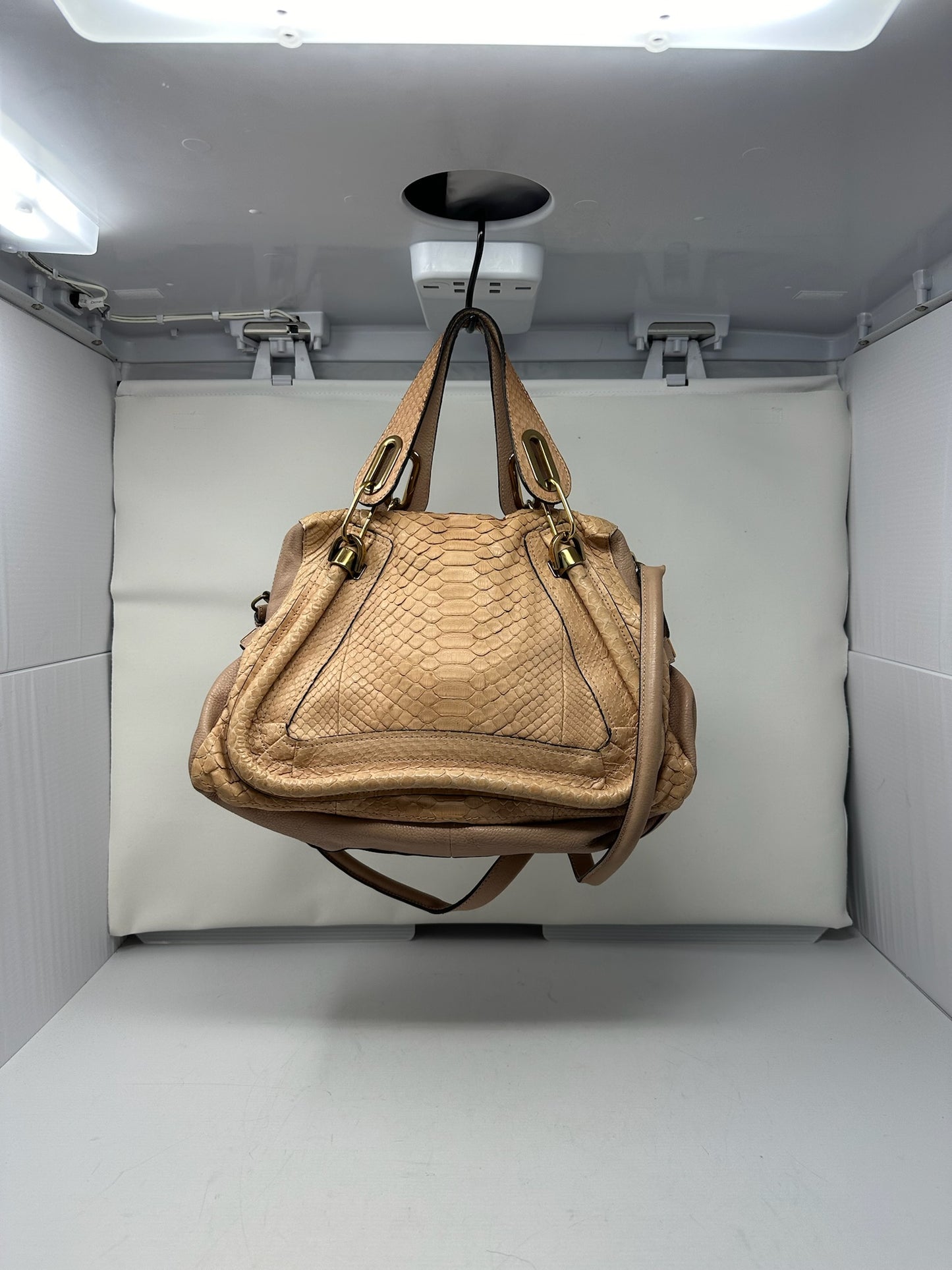 Chloe Paraty Beige Python with Shoulder Strap