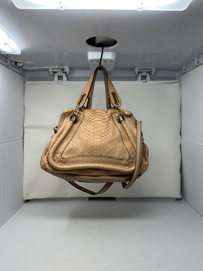 Chloe Paraty Beige Python with Shoulder Strap