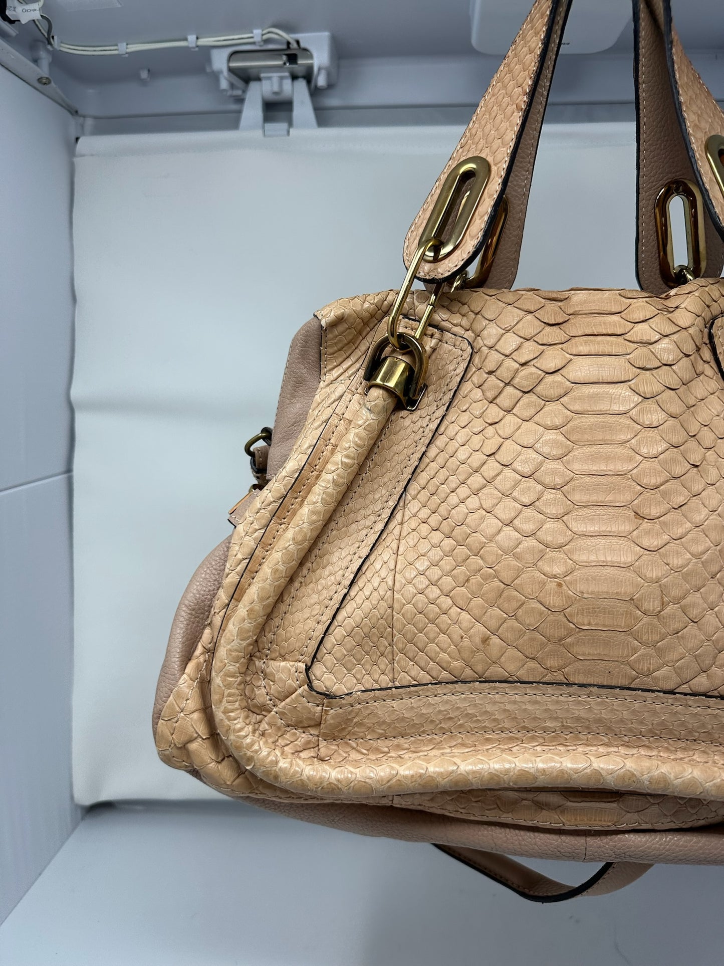 Chloe Paraty Beige Python with Shoulder Strap