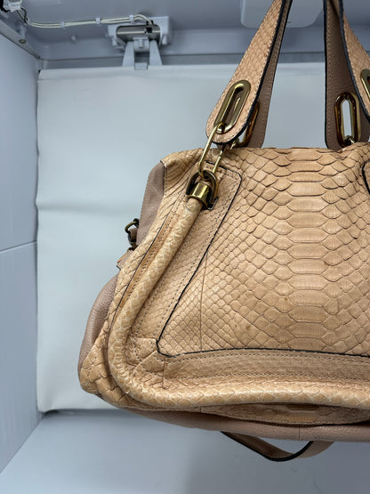 Chloe Paraty Beige Python with Shoulder Strap