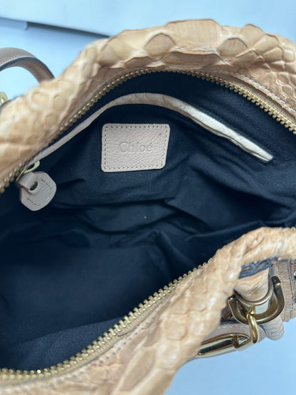 Chloe Paraty Beige Python with Shoulder Strap