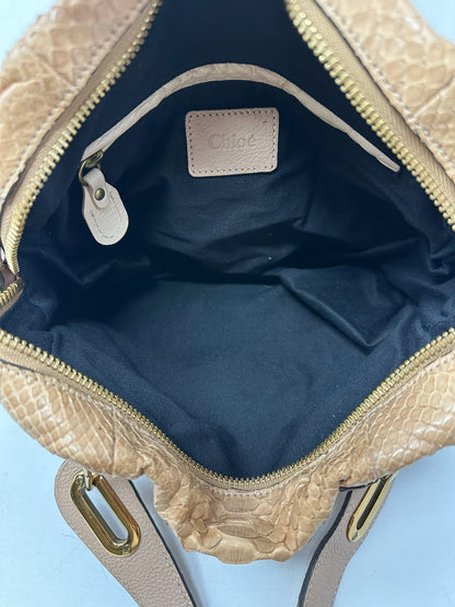 Chloe Paraty Beige Python with Shoulder Strap