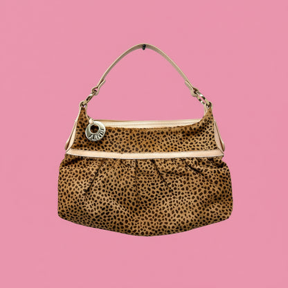 Fendi Chef Leopard Print Pony Hair Shoulder Bag