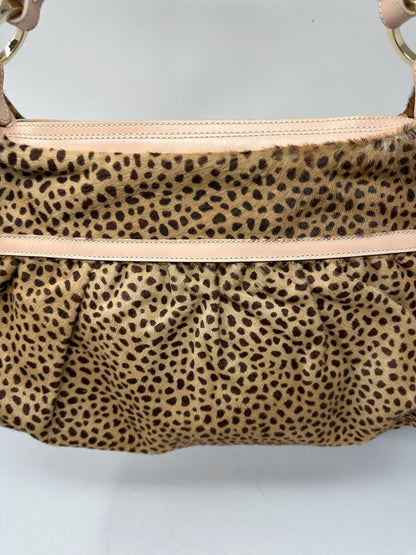 Fendi Chef Leopard Print Pony Hair Shoulder Bag