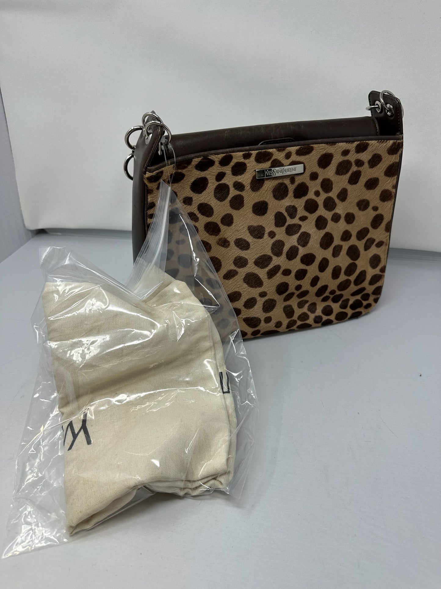 YSL Leopard Print Pony Hair (comes with original duster)
