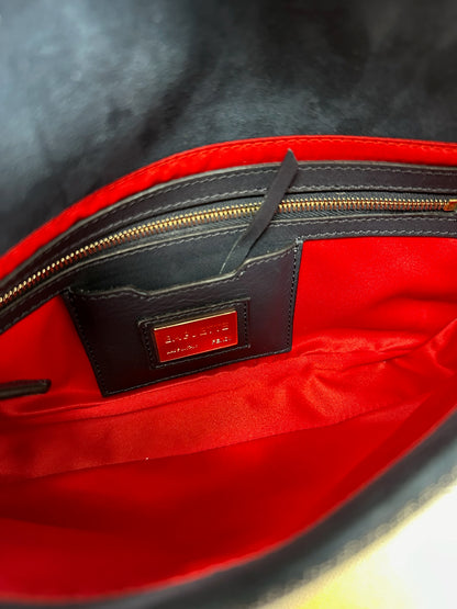 Fendi Baguette Blue Embroidered Denim Bag