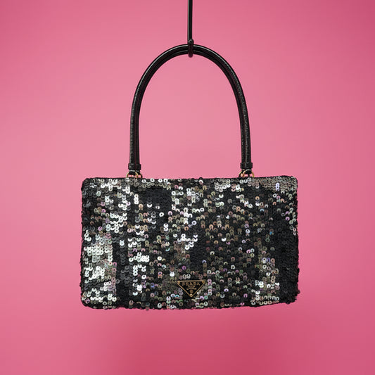 Prada Black Sequin Handbag