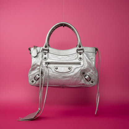 Balenciaga City Bag Silver