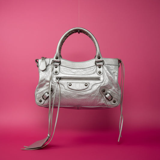 Balenciaga City Bag Silver