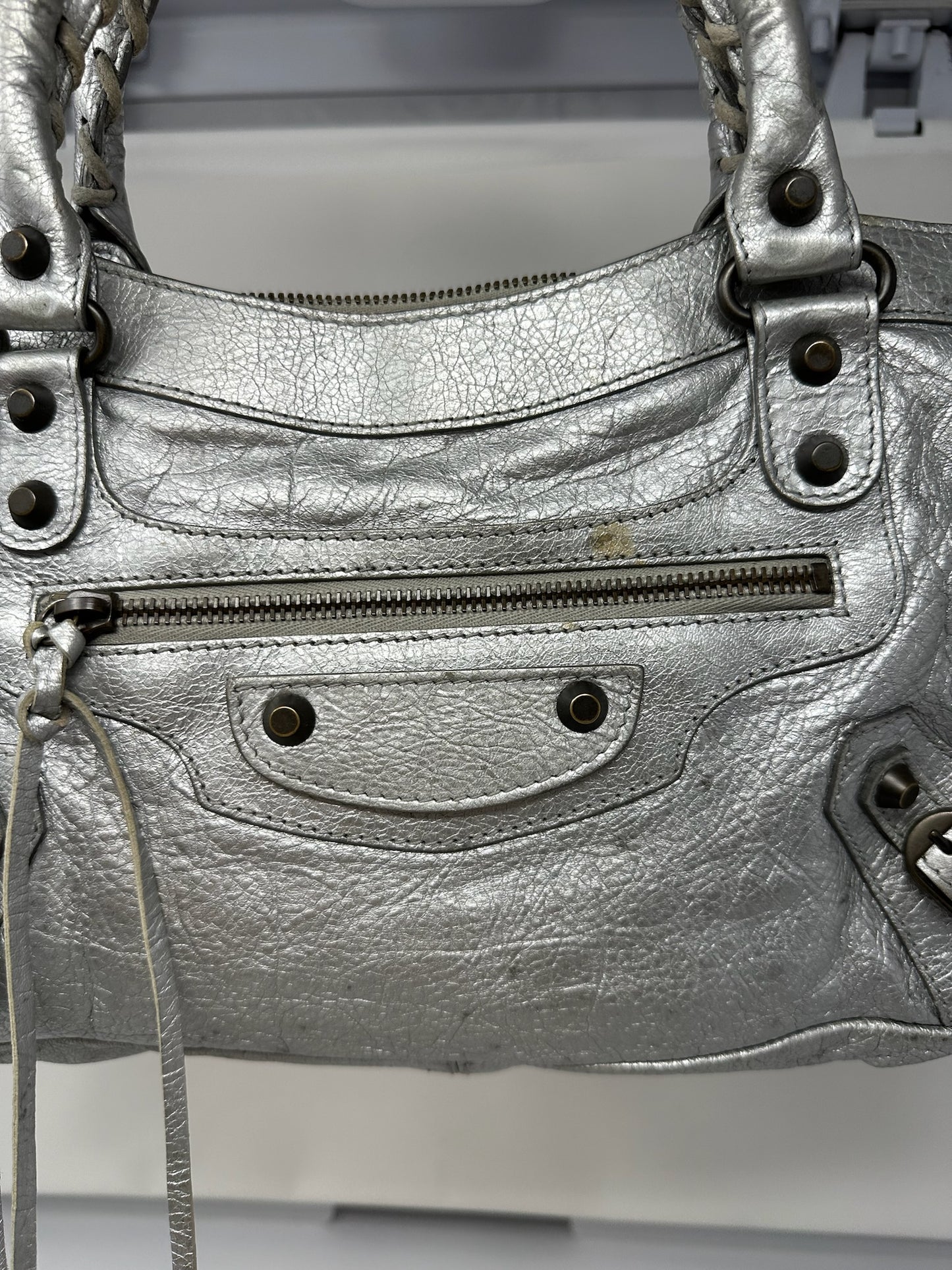 Balenciaga City Bag Silver