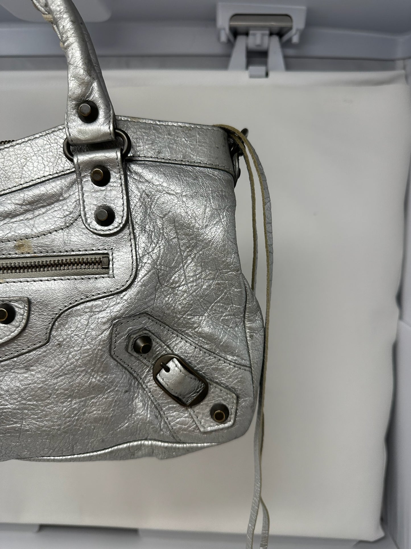 Balenciaga City Bag Silver