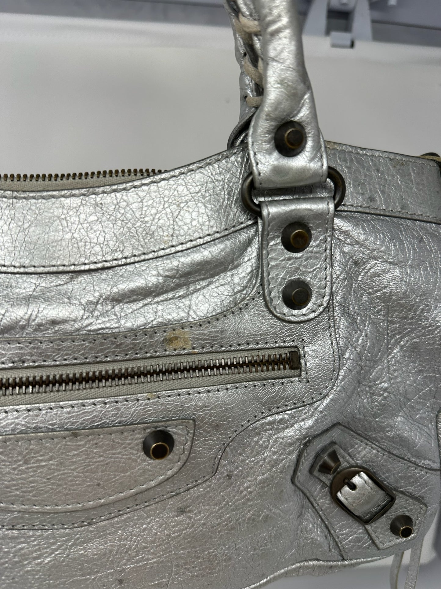 Balenciaga City Bag Silver