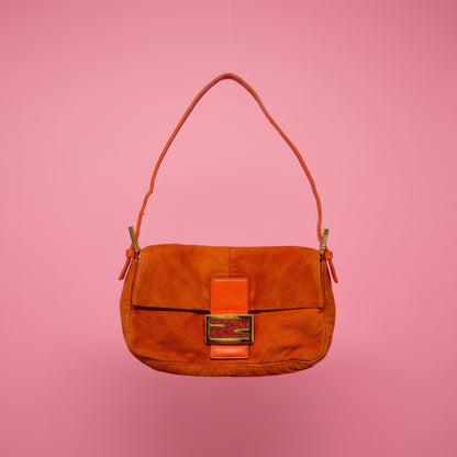 Fendi Baguette Orange Suede