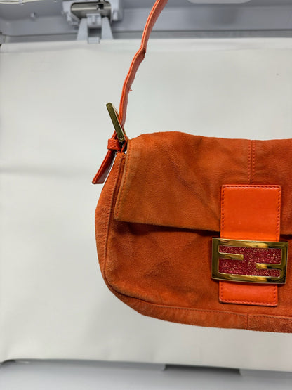 Fendi Baguette Orange Suede